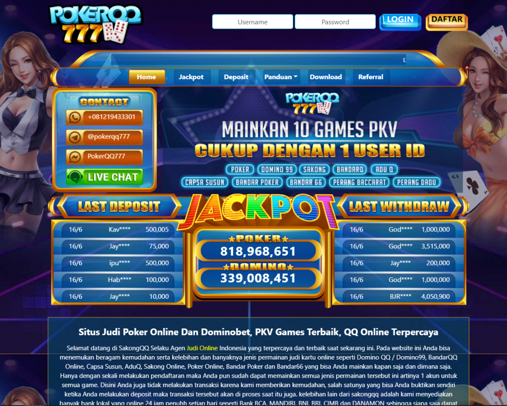 Situs Judi Poker Online Dan Dominobet, PKV Games Terbaik, QQ Online Terpercaya